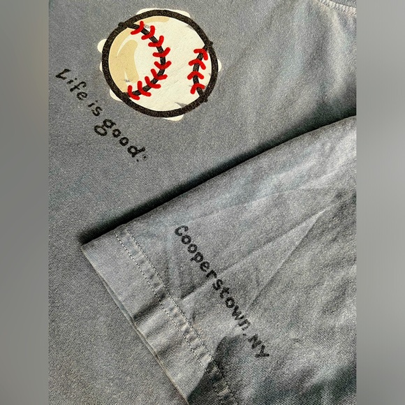 LIFE IS GOOD baseball t-shirt from Cooperstown (Baseball Hall of Fame)-Boys Med - Picture 10 of 10